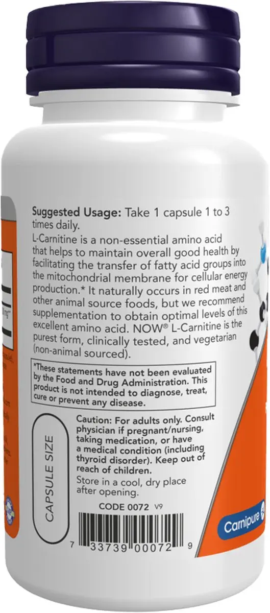 Now Foods L-Carnitine 500mg - 60 Vcaps