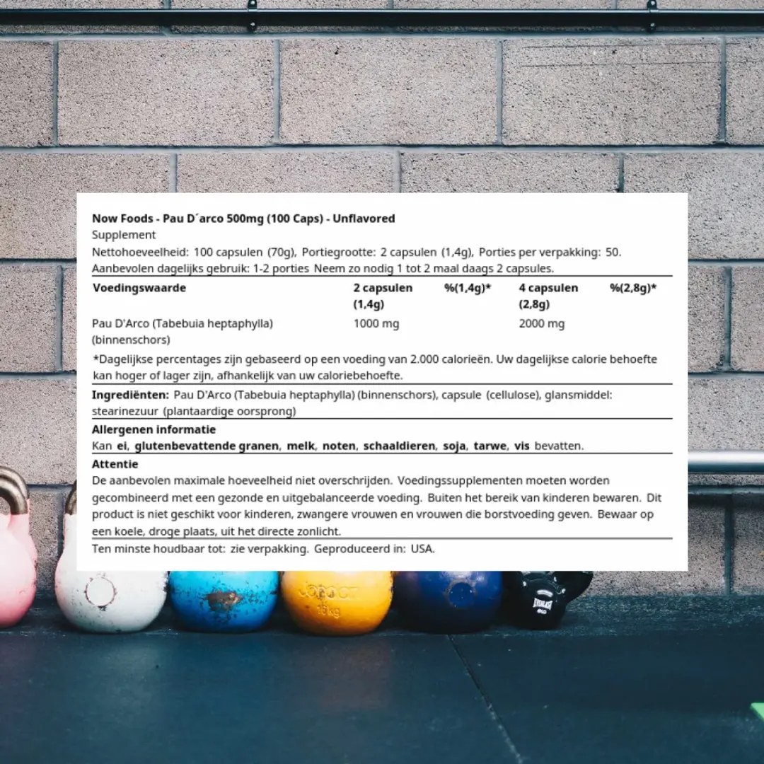 Now Foods Pau D'arco 500mg 100 Caps