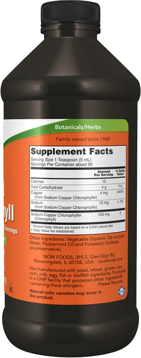Now Foods Liquid Chlorophyll 473ml - Muntsmaak