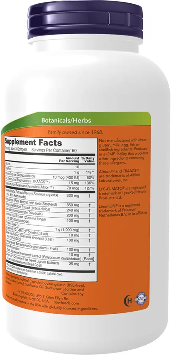 Now Foods Prostate Health Clinical Strength 180 Softgels
