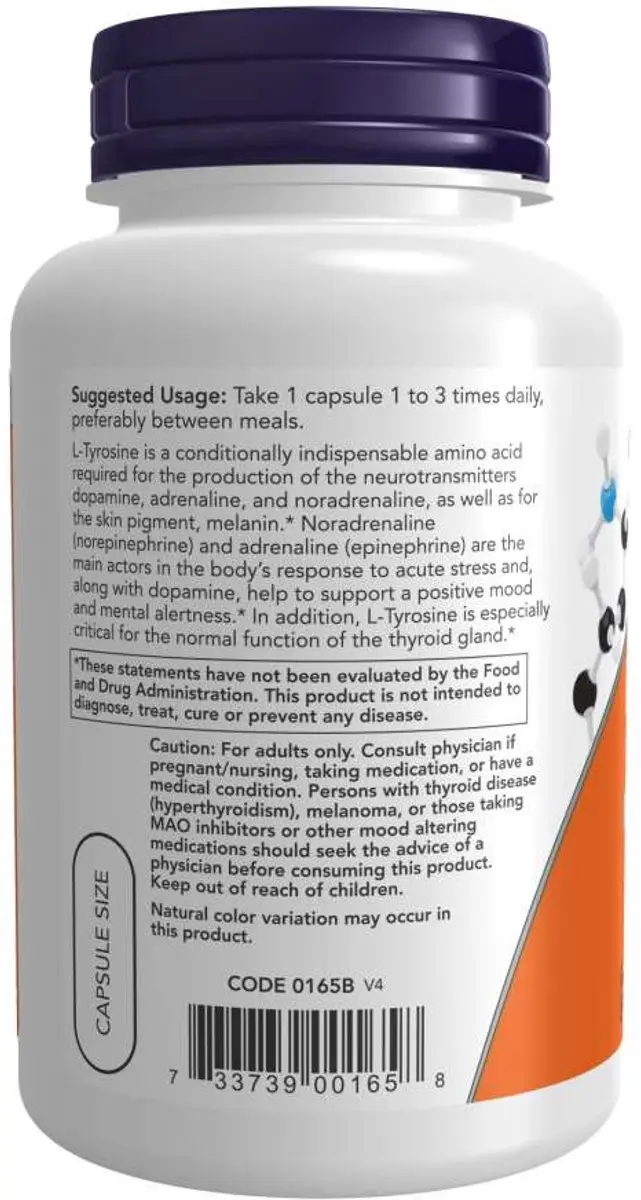 Now Foods L-Tyrosine 750mg 90 Vcaps