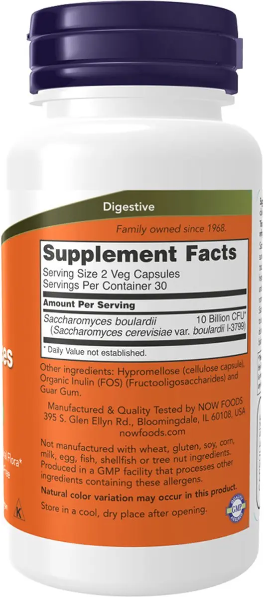 Now Foods Saccharomyces Boulardii 60 Capsules