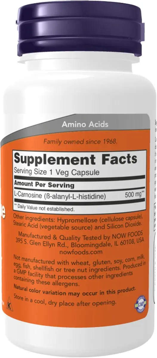Now Foods L-Carnosine 500mg - 50 Vcaps