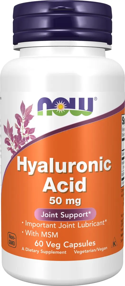 Now Foods Hyaluronzuur 50mg + MSM 60 Capsules