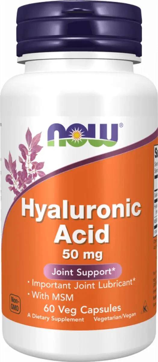 Now Foods Hyaluronzuur 50mg + MSM 60 Capsules