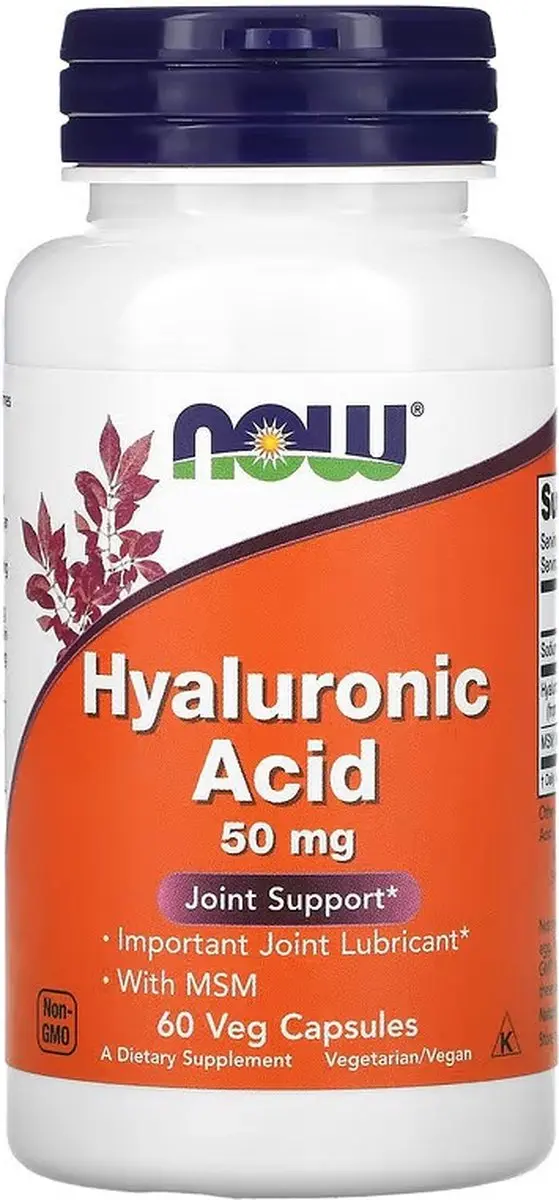 Now Foods Hyaluronzuur 50mg + MSM 60 Capsules