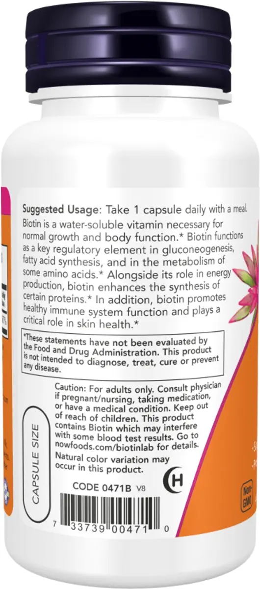 Now Foods Biotin 5000mcg 120 Vcaps