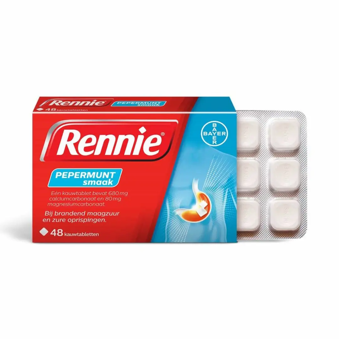 Rennie Pepermunt Kauwtabletten 144 Stuks