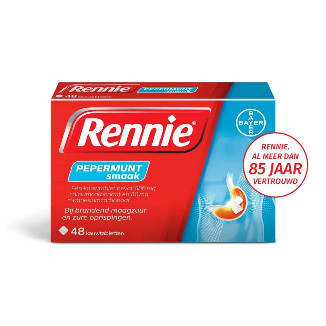 Rennie Pepermunt Kauwtabletten 144 Stuks