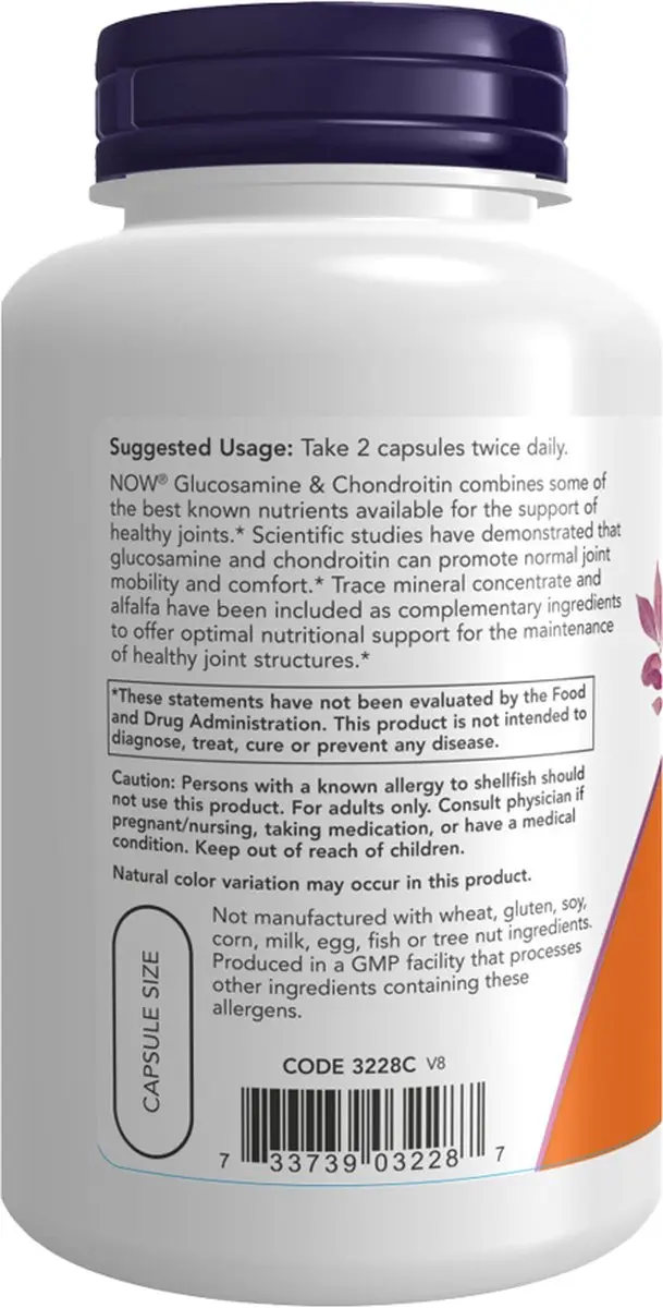 Now Foods Glucosamine & Chondroitin 120 Capsules - afbeelding 6 van 6