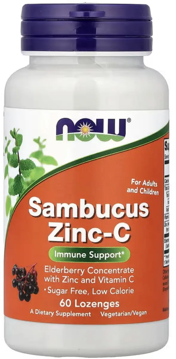 Now Foods Sambucus Zinc-C 60 Lozenges