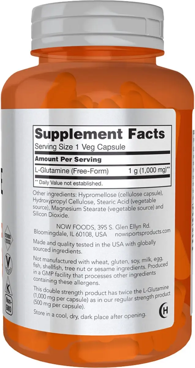 Now Foods L-Glutamine 1000mg - 120 Capsules