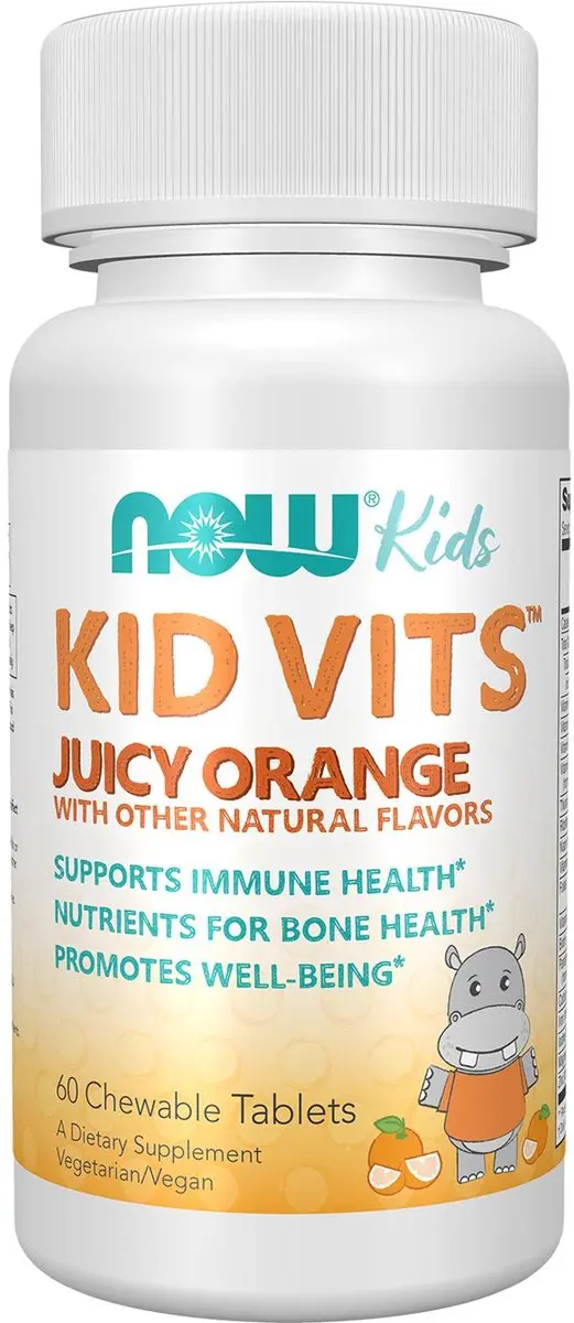 Now Foods Kid Vits Juicy Orange Kauwtabletten 60 Stuks - Vitamine C/D/Zink