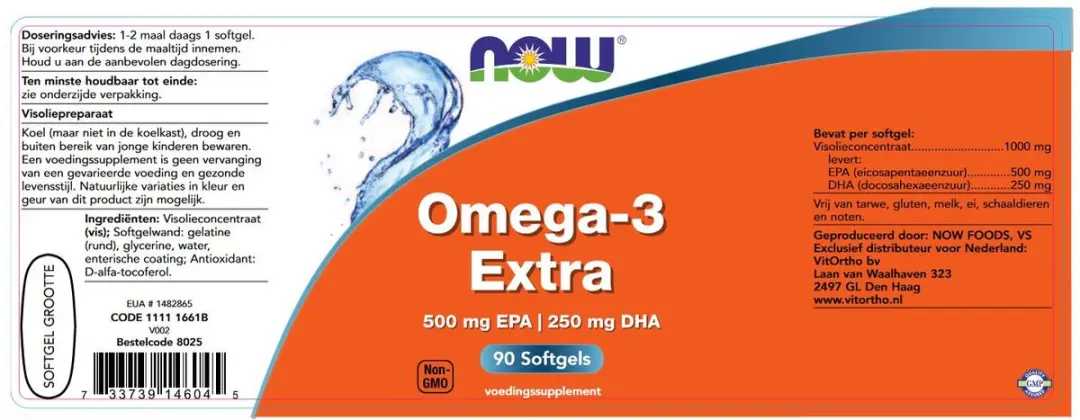 Now Foods Omega-3 Extra 1000mg Visolieconcentraat - 90 Softgels