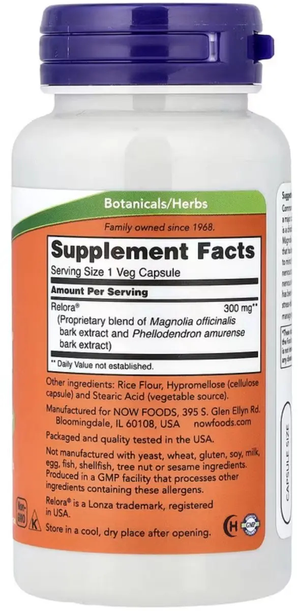 Now Foods Relora 300mg Capsules - 60 Stuks