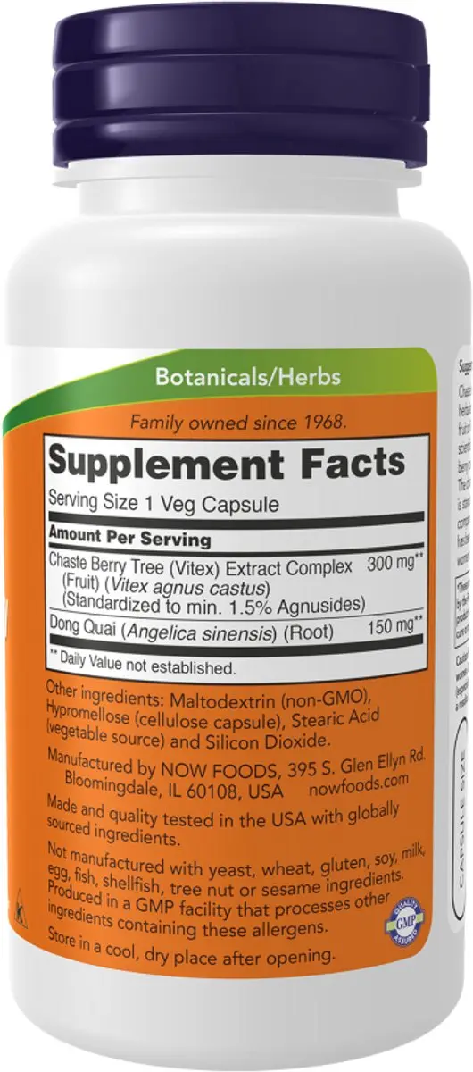 Now Foods Chaste Berry Vitex Extract 300mg - 90 Capsules