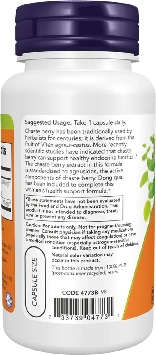 Now Foods Chaste Berry Vitex Extract 300mg - 90 Capsules