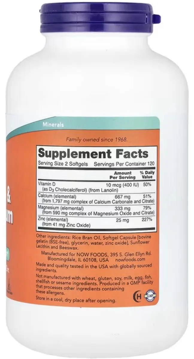 Now Foods Calcium & Magnesium 240 Softgels - 667mg
