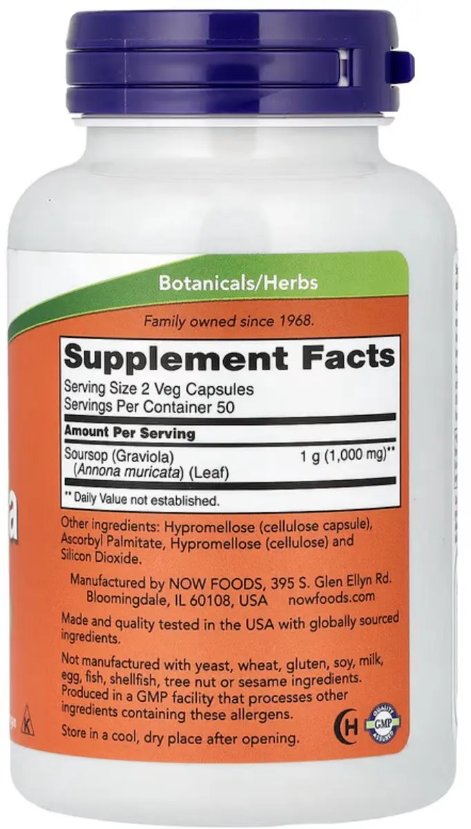 Now Foods Graviola 500mg - 100 Veg Capsules