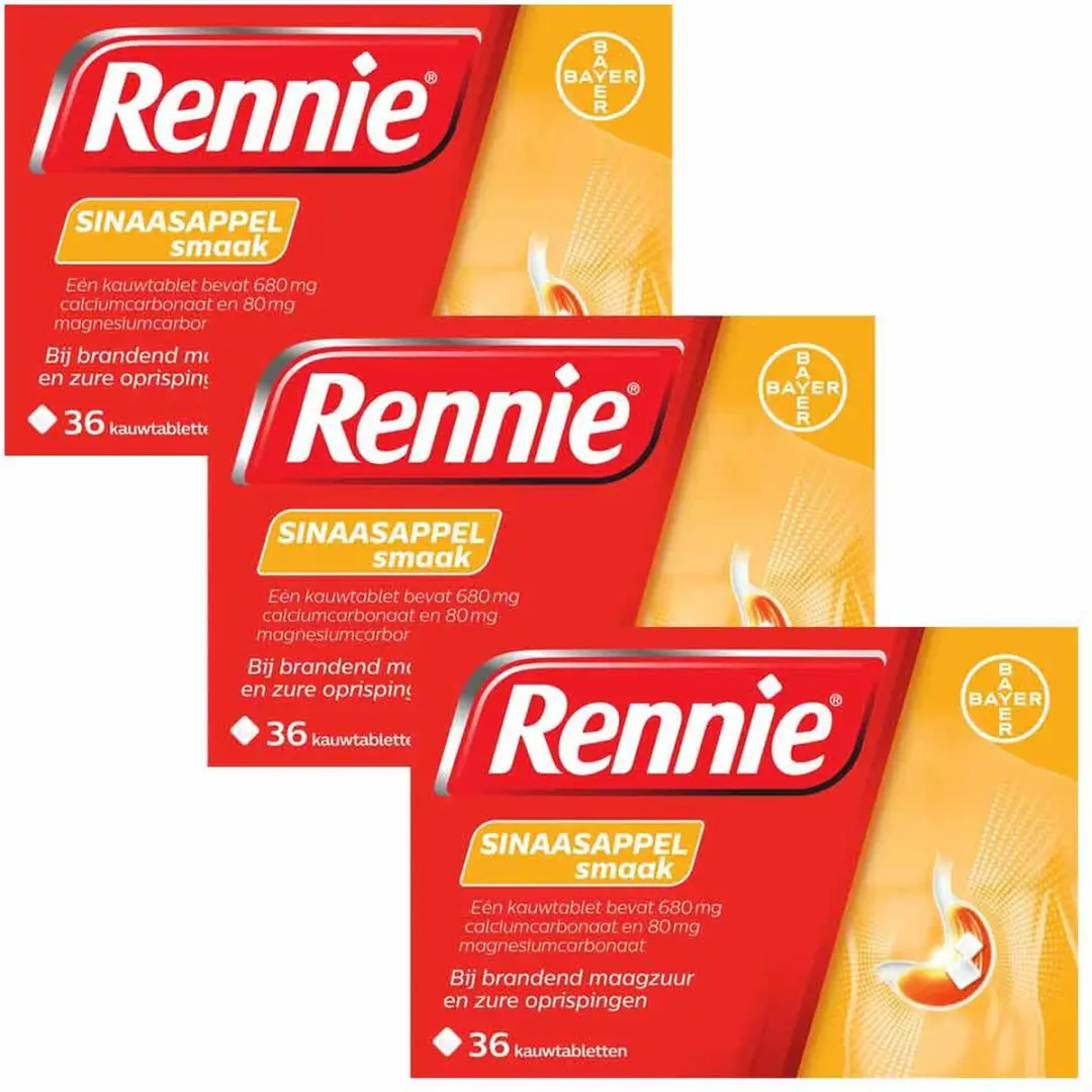 Rennie Sinaasappel Kauwtabletten - 108 Stuks (3x36)
