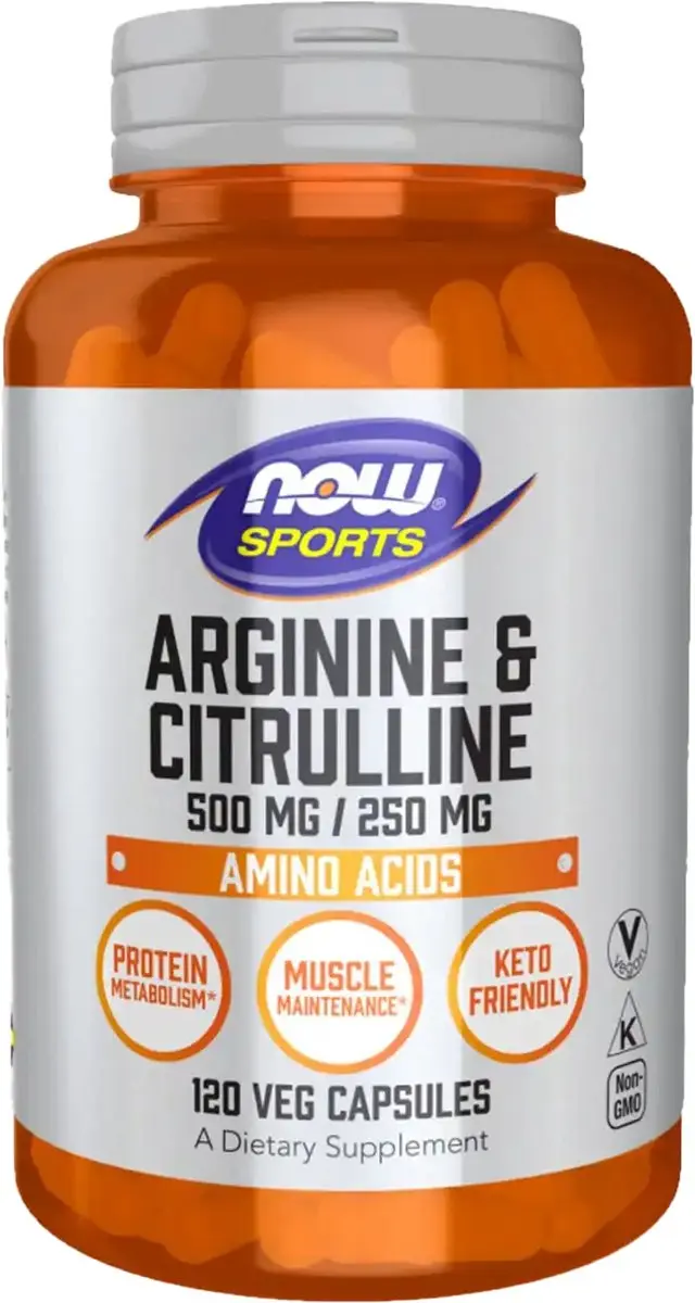 Now Foods Arginine & Citrulline 500mg/250mg 240 Vcaps