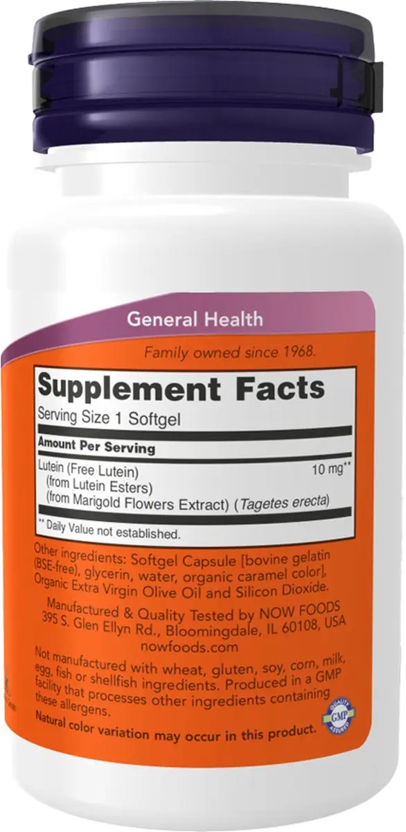 Now Foods Luteïne 60 Softgels