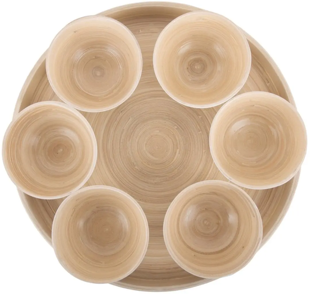 Present Time Schaal Tray Puro Rond - Wit 32x32cm - Bamboe