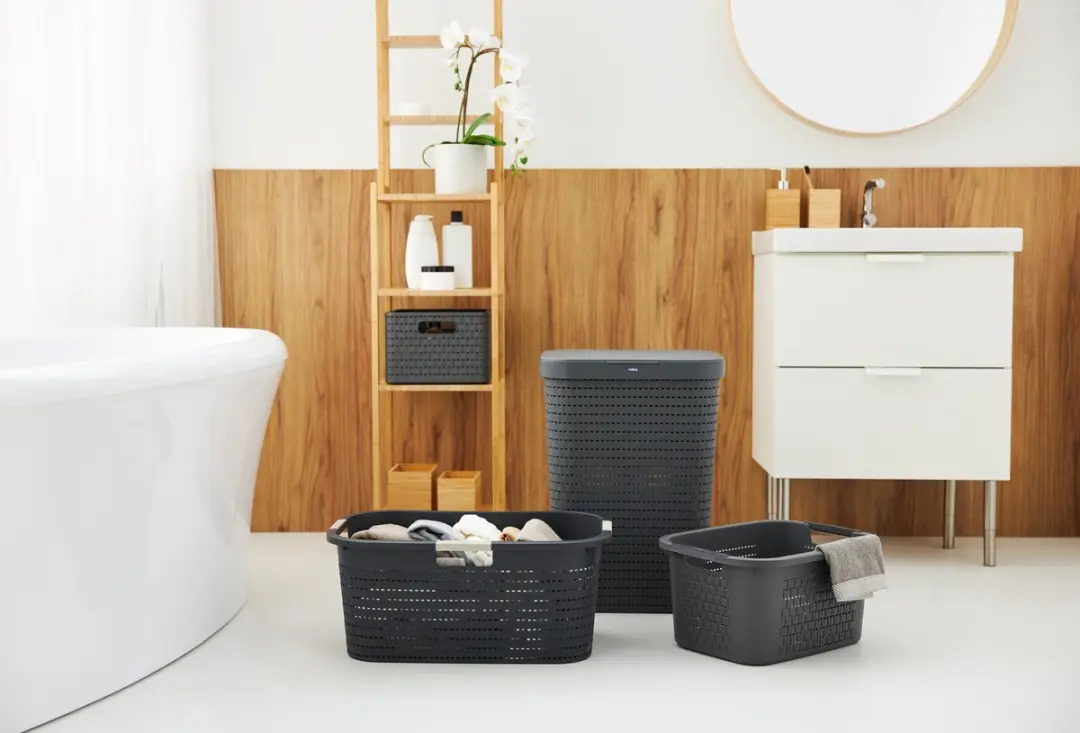 Rotho Country Wasmand Set 3x40L - Antraciet