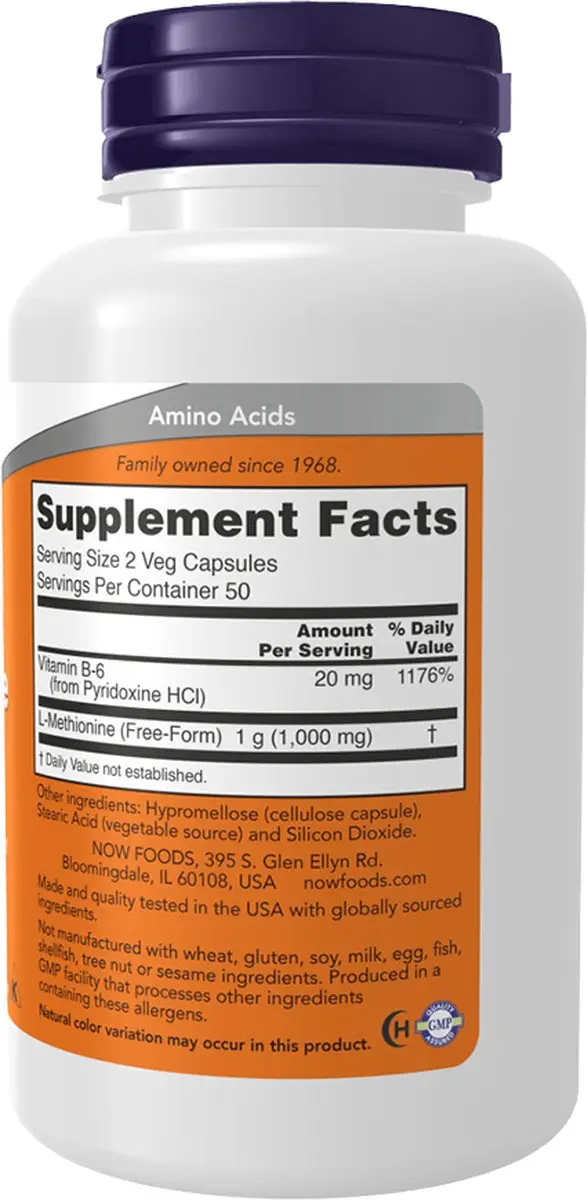Now Foods L-Methionine 100 Capsules