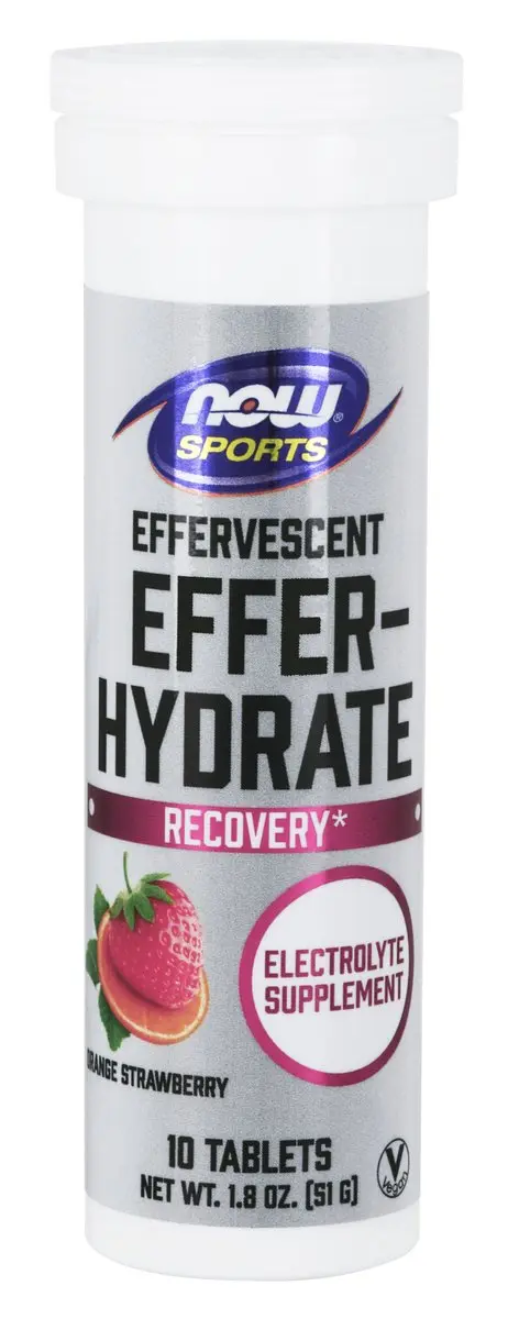 Now Foods Effer-Hydrate 60ml - 10 Stuks - Orange/Strawberry