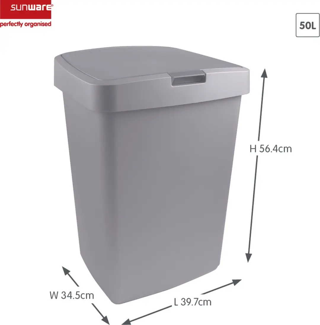Sunware Delta Prullenbak Klep 50L - Grijs