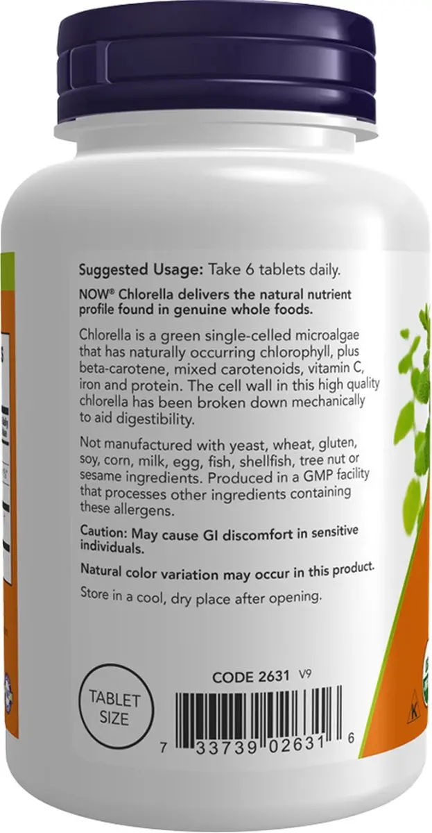 Now Foods Organische Chlorella 500mg - 200 tabletten