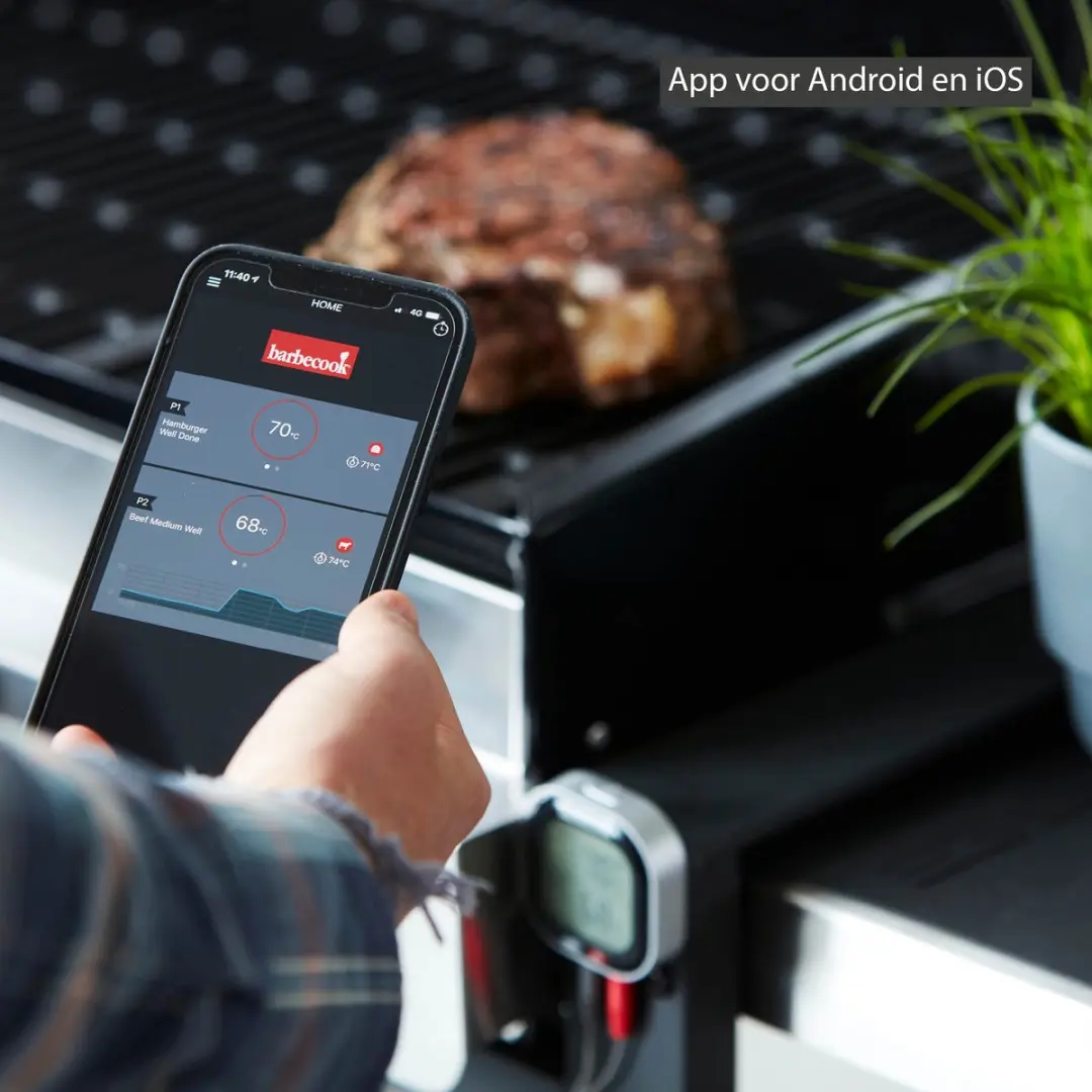 Barbecook BBQ Thermometer Bluetooth Digitaal - Zwart