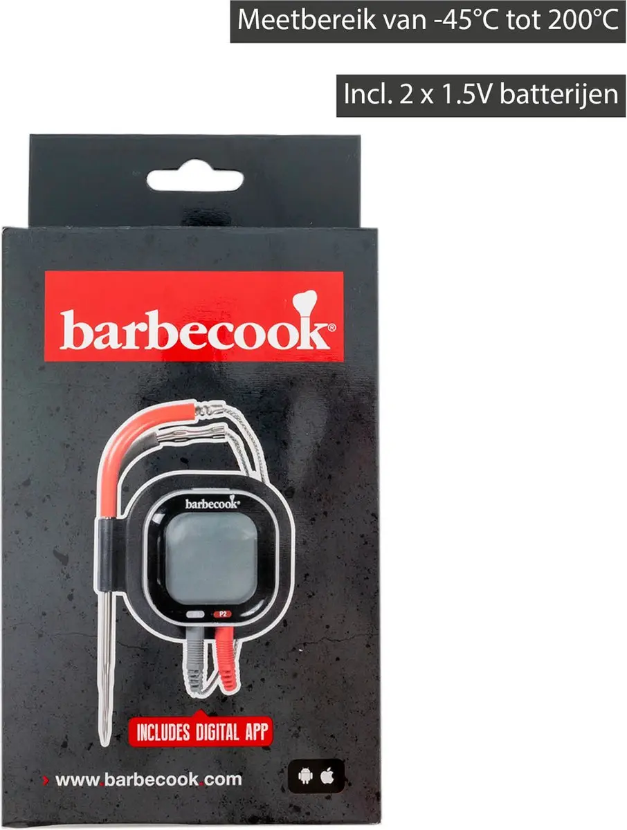 Barbecook BBQ Thermometer Bluetooth Digitaal - Zwart