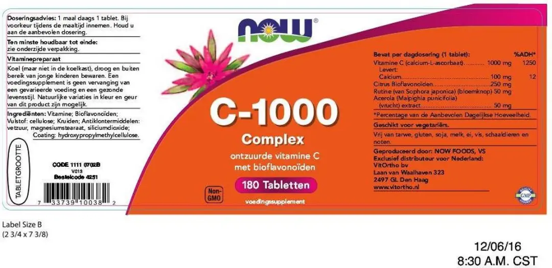 Now Foods Vitamine C-1000 Complex 180 Tabletten