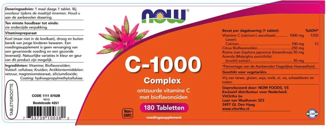 Now Foods Vitamine C-1000 Complex 180 Tabletten