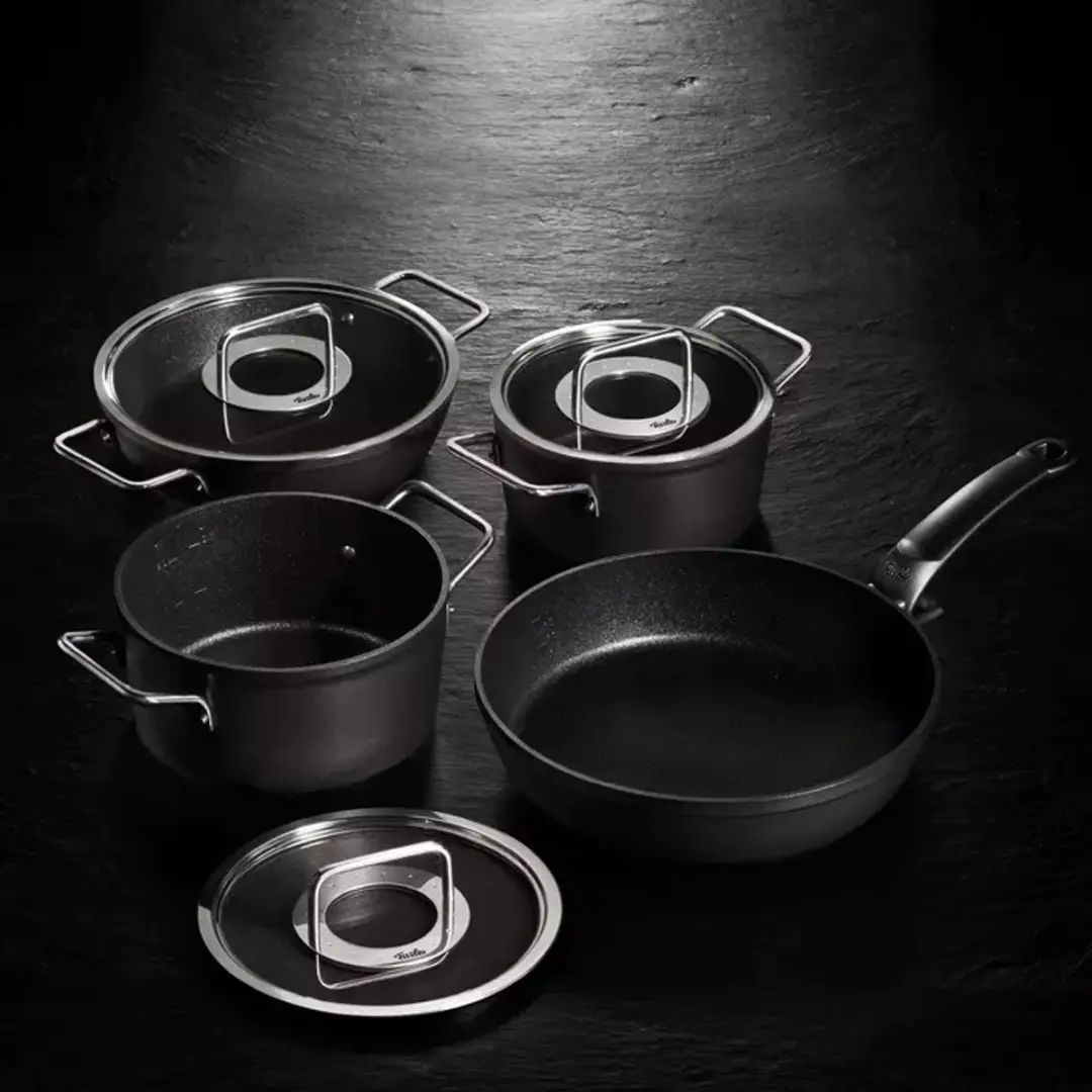 Fissler Adamant Kookpan 28cm - 3,9L - Glasdeksel - Zwart