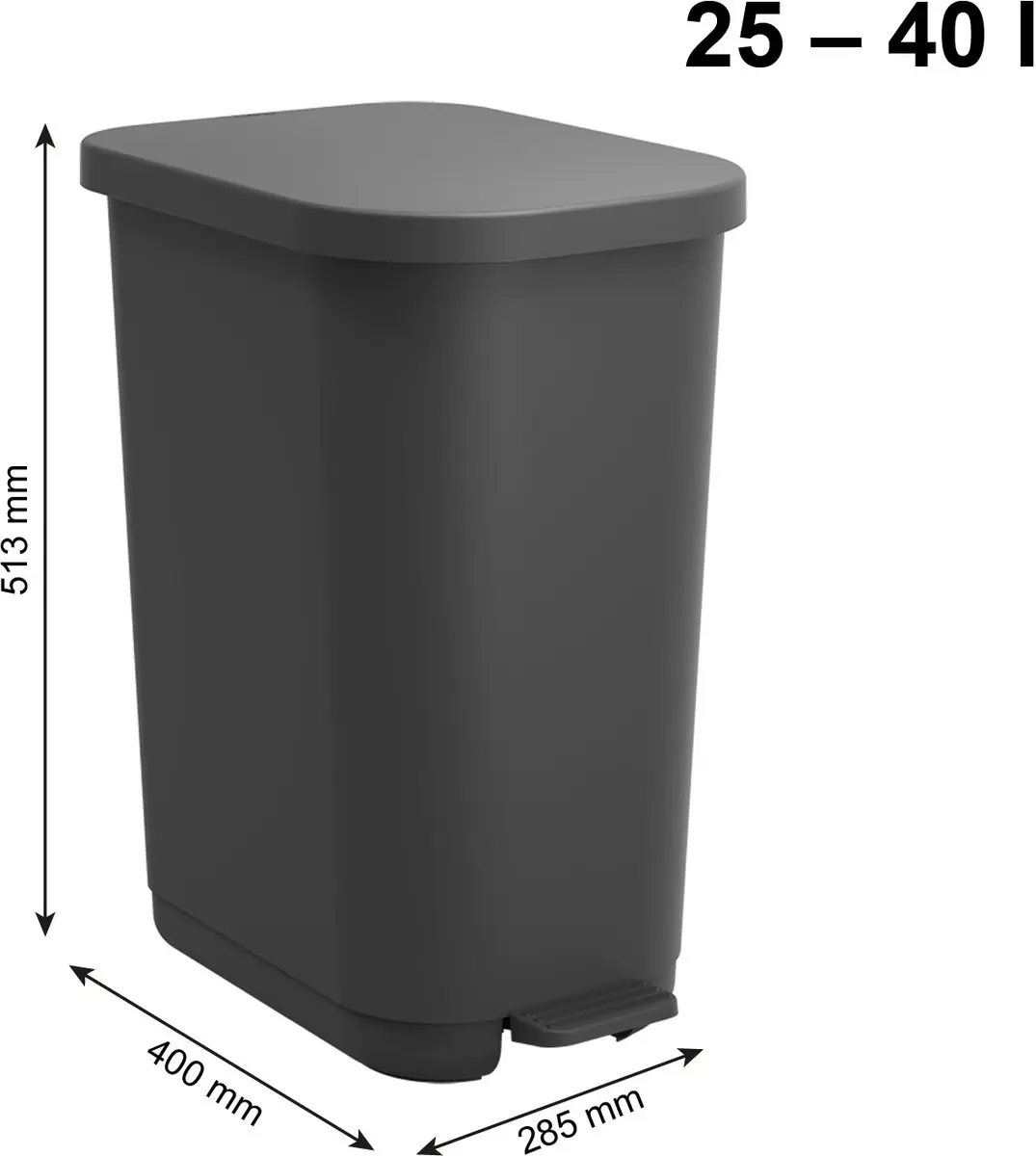 Rotho Orbe Pedaalemmer 40L - Zwart