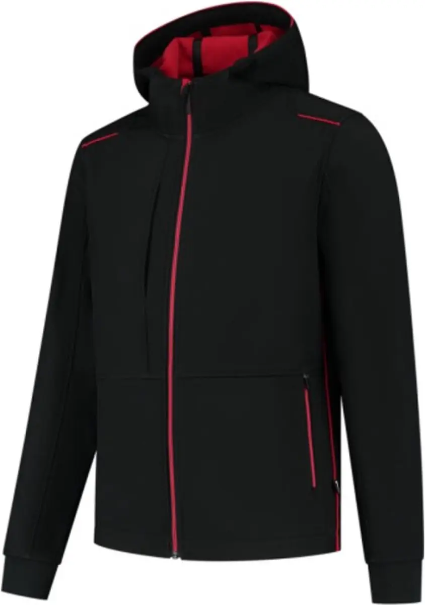 Tricorp 402705 Softshell Capuchon - Zwart/Rood - Maat L