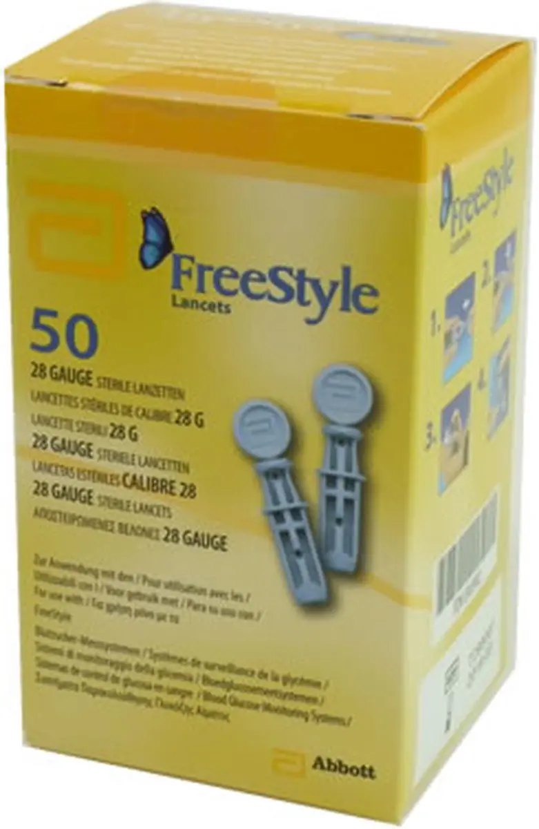 Abbott Freestyle Lancetten 50 Stuks - Blauw