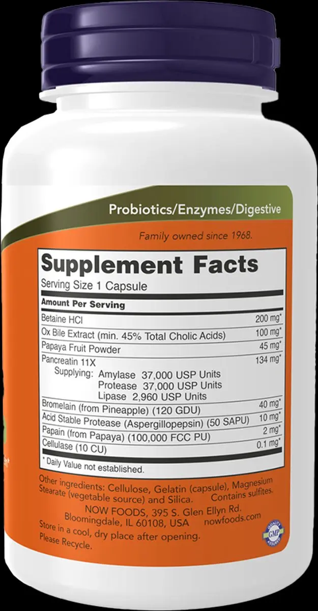 Now Foods Super Enzymes 90 Capsules - afbeelding 6 van 6