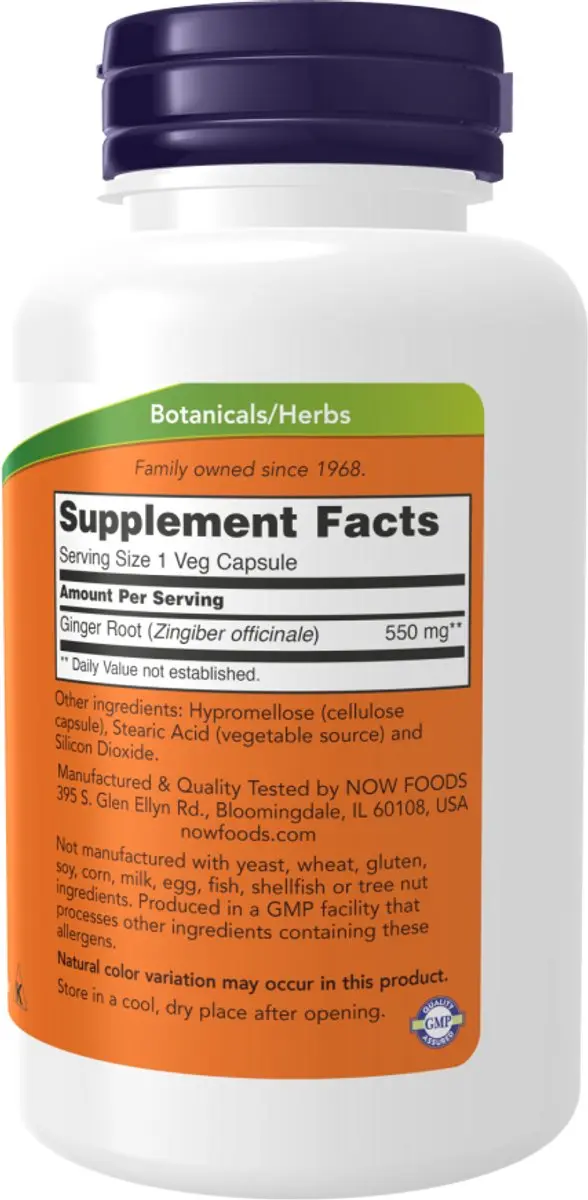 Now Foods Gemberwortel 550mg - 100 V-caps