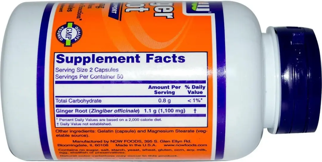 Now Foods Gemberwortel 550mg - 100 V-caps
