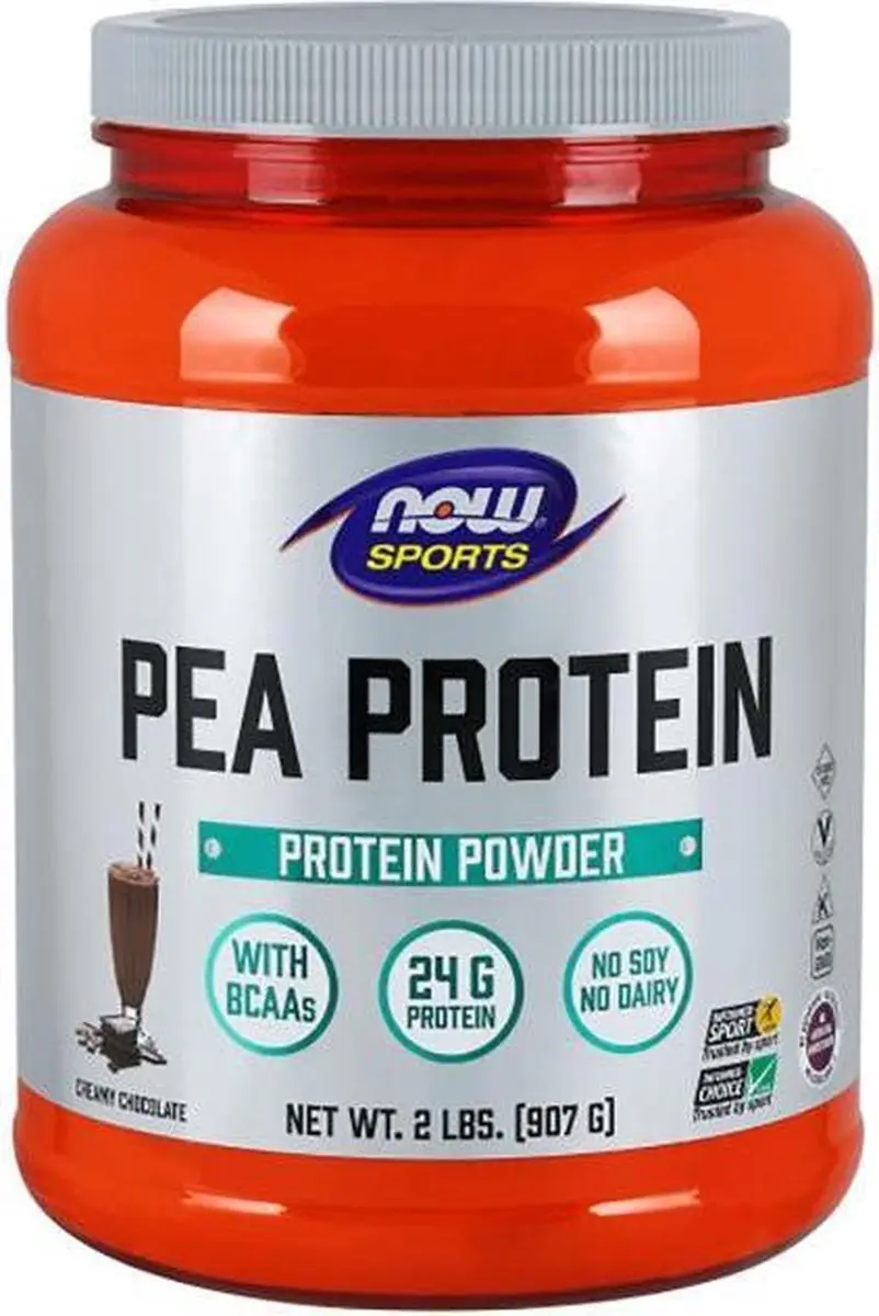 Now Foods Pea Protein Powder 908g - Chocolade
