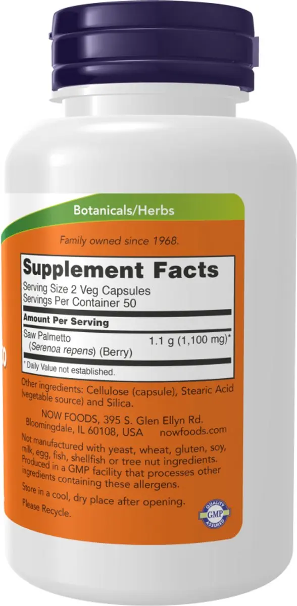 Now Foods Saw Palmetto 550mg Capsules - 100 Stuks