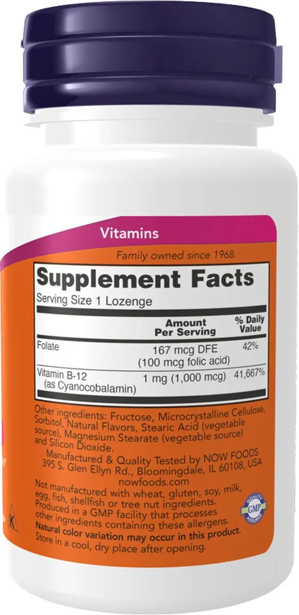 Now Foods B-12 1000mcg 250 Lozenges