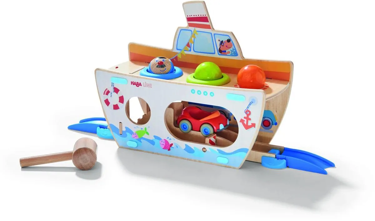 Haba Kullerbü Schip Ahoi Knikkerbaan - 8-delig Multicolor