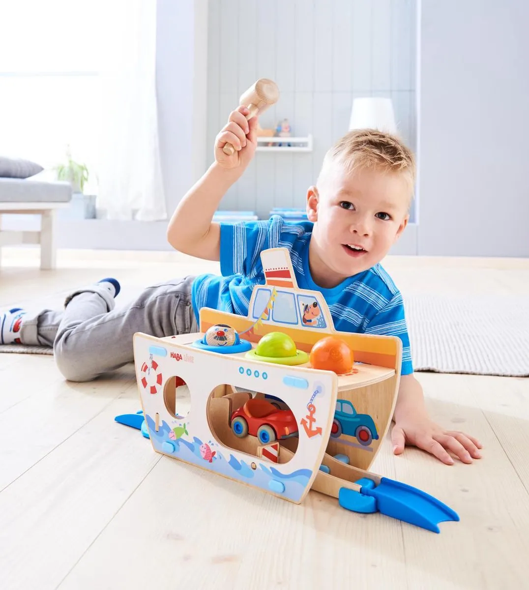 Haba Kullerbü Schip Ahoi Knikkerbaan - 8-delig Multicolor