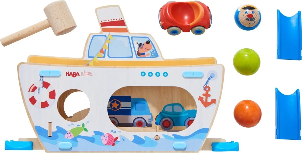 Haba Kullerbü Schip Ahoi Knikkerbaan - 8-delig Multicolor