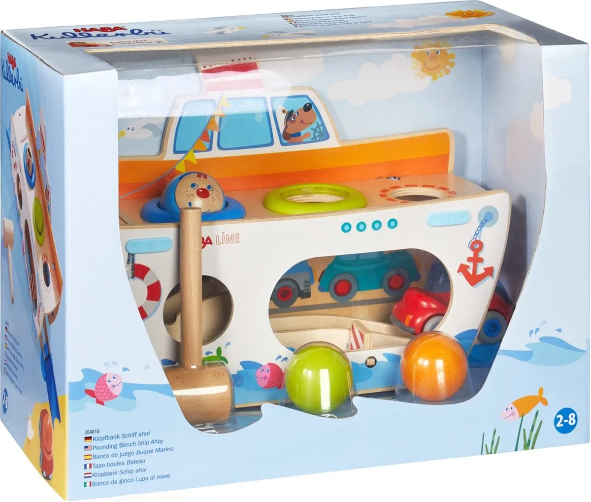 Haba Kullerbü Schip Ahoi Knikkerbaan - 8-delig Multicolor